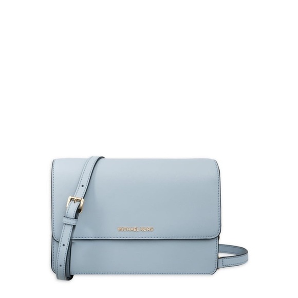 Michael Kors Daniela Saffiano Leather Crossbody Bag Light Blue - Picture 1 of 3
